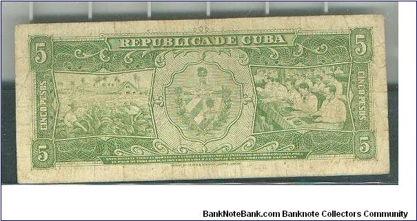 Banknote from Cuba year 1958