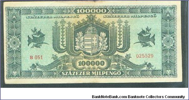 Banknote from Hungary year 1946