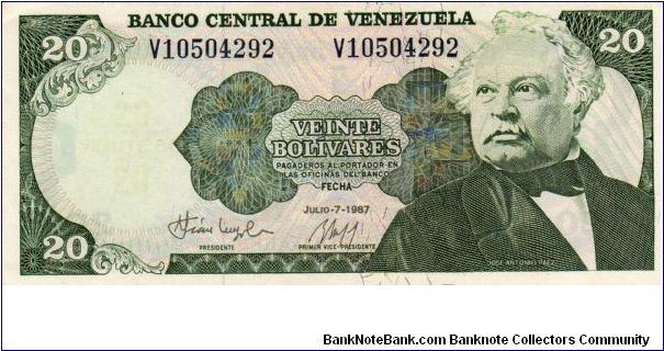 Denominacion: 20 Bolivares Banknote