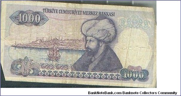 Banknote from Turkey year 1986