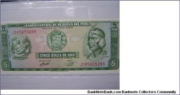 Beautiful 5 soles Banknote