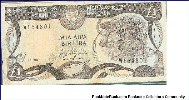 Banknote from Cyprus year 1987