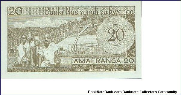 Banknote from Rwanda year 1976