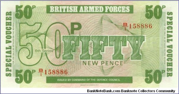 50 Pence, British Armed Forces Note (6th Series) Banknote