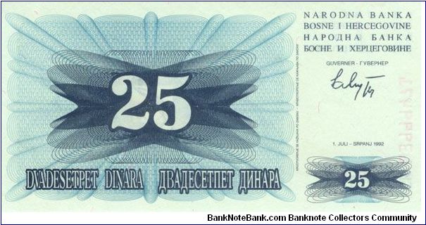 Banknote from Bosnia year 1992