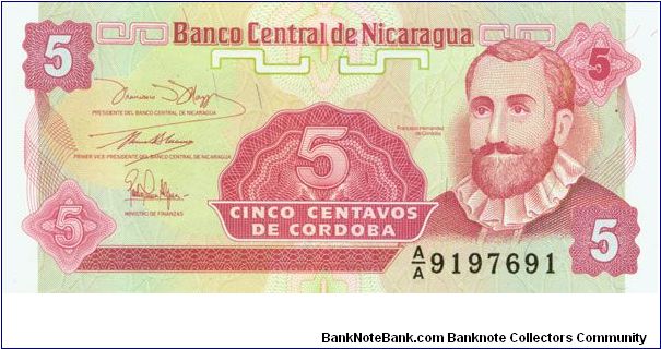 5 Cordobas Banknote