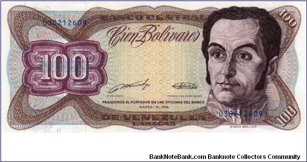 Denominacion: 100 Bolivares Banknote