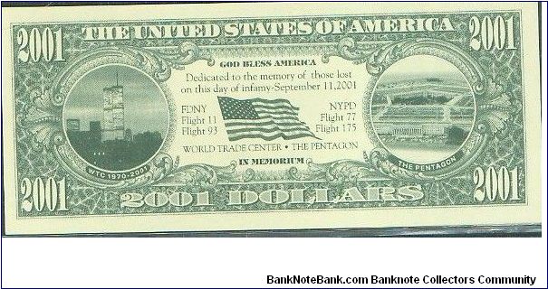 Banknote from USA year 2001