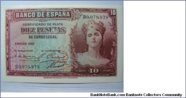 10 Pesetas Banknote