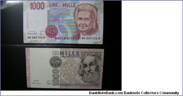 Two different 1000 Lira Banknote