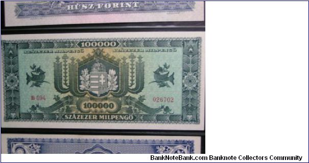 Banknote from Hungary year 1946