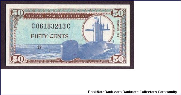 $0.50 MPC
series 681

obv: USS Thomas A. Edison (SSBN-610, Ethan Allen Class)

rev: Major Edward White (First US Space Walk) Banknote