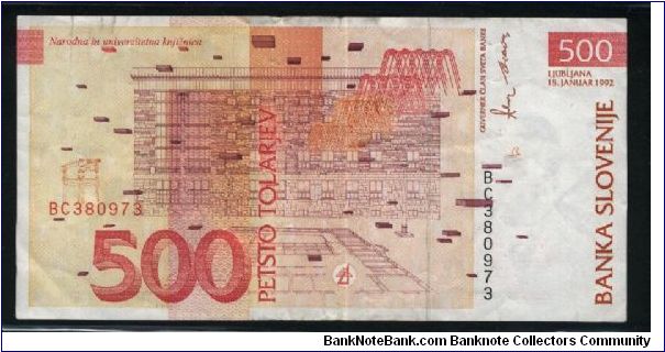 Banknote from Slovenia year 1992