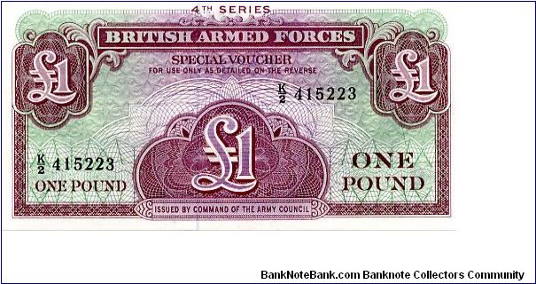 British Armed Forces £1 Voucher Series IV
Printers Bradbury Wilkinson Banknote