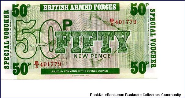 British Armed Forces 50p Voucher Series VI
Printers Bradbury Wilkinson Banknote