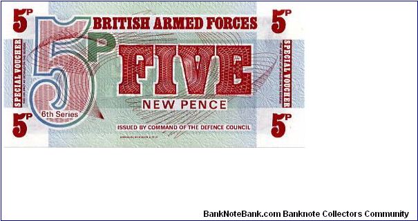 British Armed Forces 5p Voucher Series VI
Printers Bradbury Wilkinson Banknote