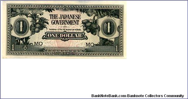 Malaya Japanese Occupation Currency 1942/45
$1 Gray
Front Palmtrees
Rev Numerals center & corners Banknote