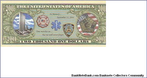 Banknote from USA year 2001