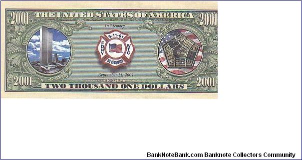 Banknote from USA year 2001