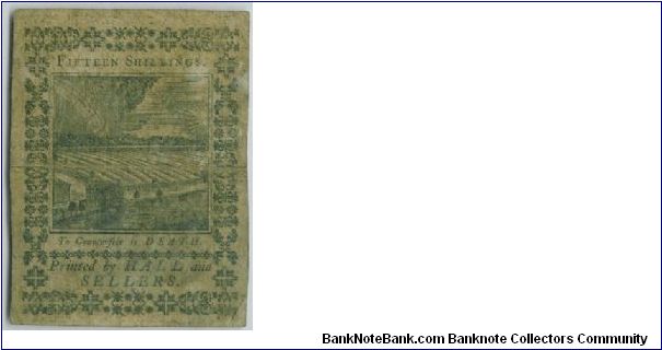 Banknote from USA year 1773