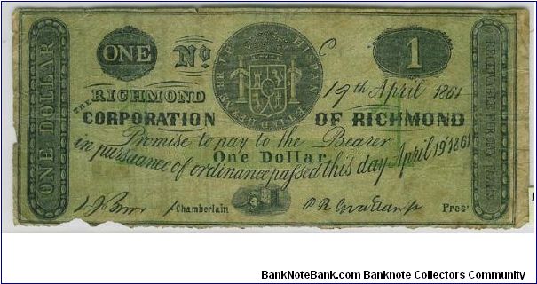 Love the fact that there is a Spanish 8 reale on this note! Payment For City Taxes on the right. Seems to be hard to find this one in nice condition anymore. Banknote
