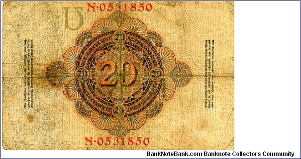 Banknote from Germany year 1914