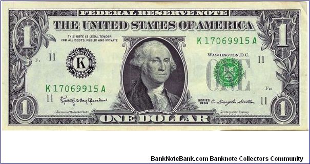 1963 Federal Reserve Note. White Au-Unc. Banknote