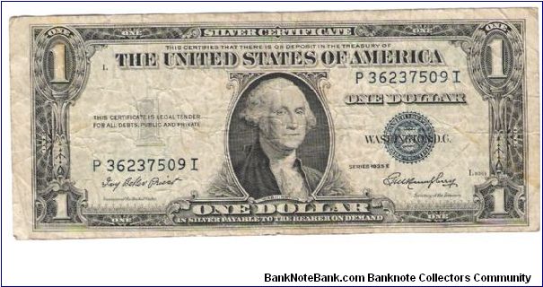 1935 E no Motto
Silver certificate Banknote