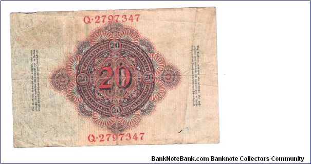 Banknote from Germany year 1914