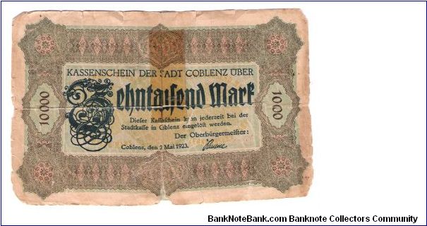 10,000 MARK

B #10229 Banknote