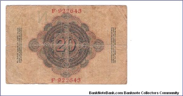 Banknote from Germany year 1910