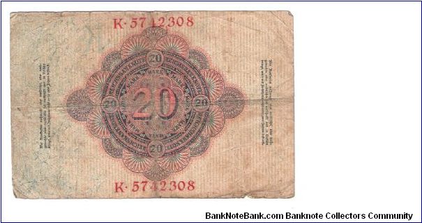 Banknote from Germany year 1914