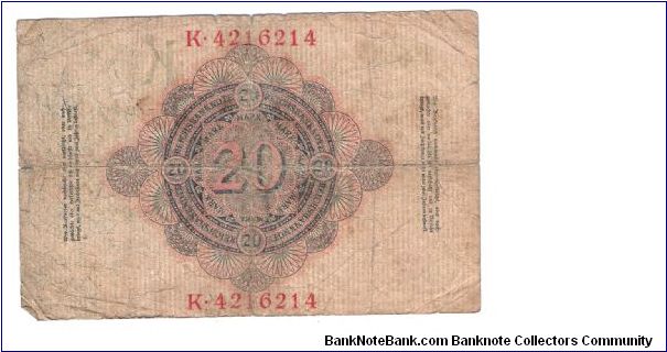 Banknote from Germany year 1914