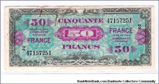 AMERICAN BEP MADE
ALLIED MILITARY CURRENCY
SERIES 2
SERIEL # 47157251

PAPER CLIP STAINS Banknote