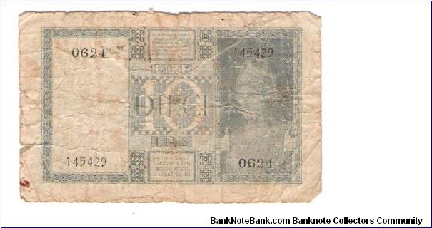 Banknote from Italy year 1935