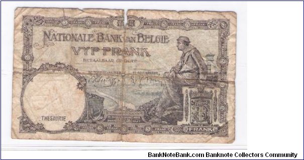 Banknote from Belgium year 1938