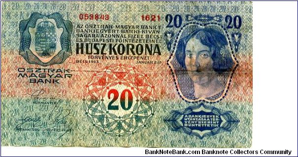 Banknote from Austria year 1913