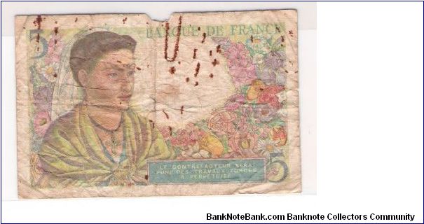 Banknote from France year 1943