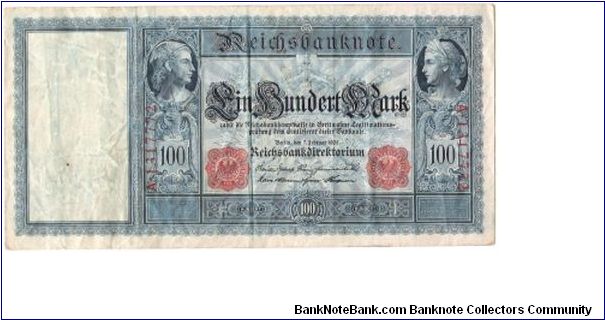 GERMANY
100- MARK
SERIEL # A.1317772
WATER MARK Banknote