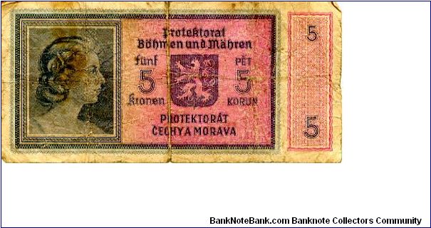 Banknote from Czech Republic year 1940