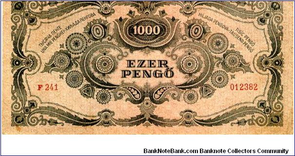 Banknote from Hungary year 1945