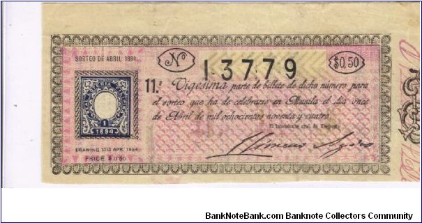 RARE Philippine Lottery Ticket. Banknote