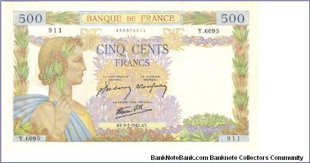 500 francs Banknote