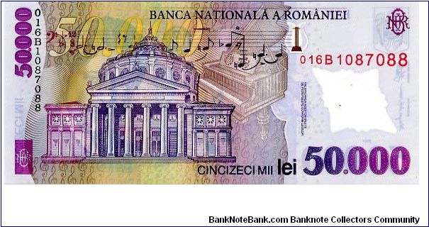 Banknote from Romania year 2001