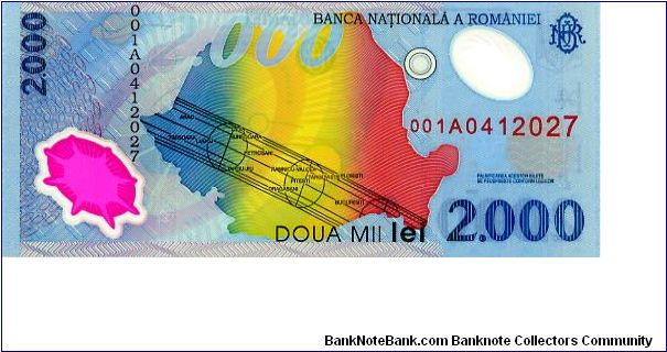 Banknote from Romania year 1999