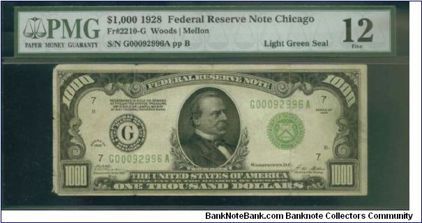 Always buying High Denomination Notes. Please offer!!

US$1000 dollars

1928 CHICAGO 

S/N:G00092996A

Bid Via Email Banknote