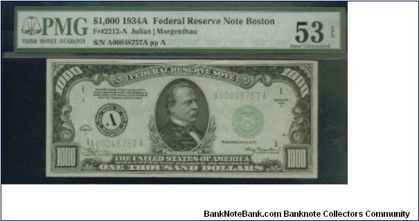 Always buying High Denomination Notes. Please offer!!

US$1000 dollars

1934A BOSTON 


S/N:A00048757A

Bid Via Email Banknote