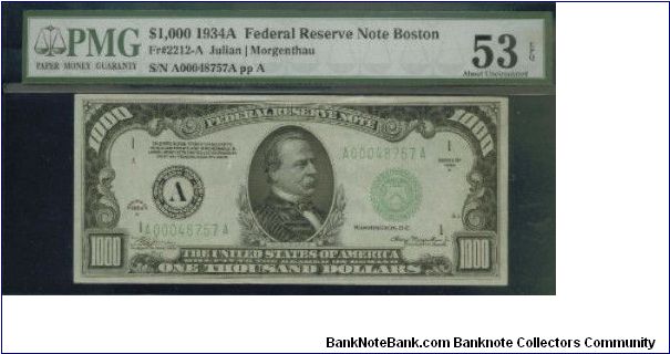 Always buying High Denomination Notes. Please offer!!

US$1000 dollars

1934A BOSTON 


S/N:A00048757A

Bid Via Email Banknote