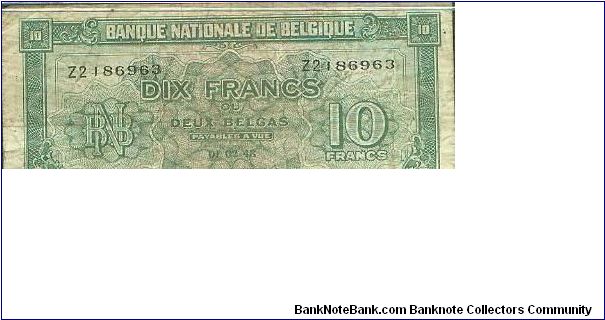 Banknote from Belgium year 1943