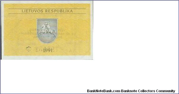 Banknote from Lithuania year 1991